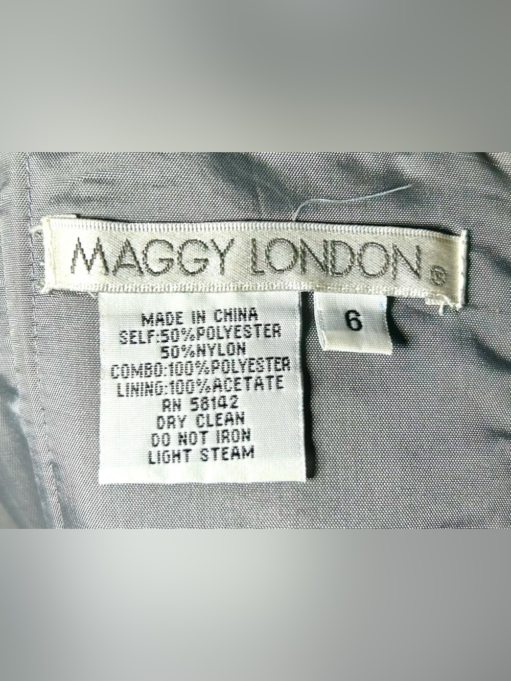 Maggy London Metallic Gunmetal Taffeta Ruched Rosette Party Dress, Size S - Picture 17 of 17